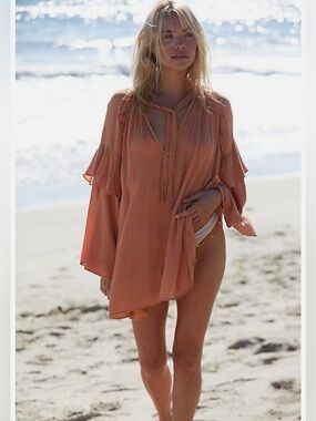 Gorgeous Free People Cattleya Oversized Tunic Top Clay Color Size XS